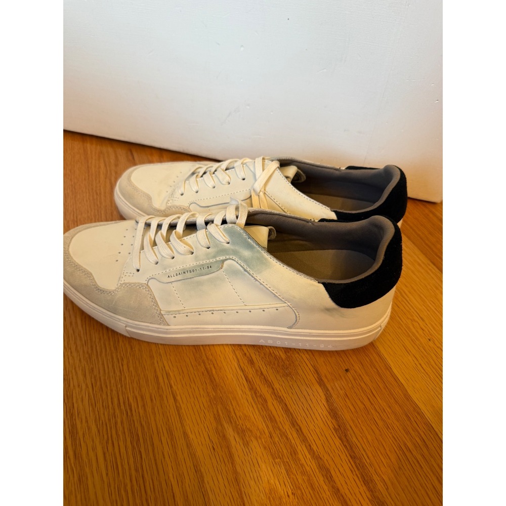 AllSaints Klip Low Top White Leather Suede Sneakers Mens 11 M034FC